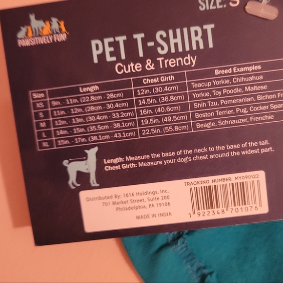 Teal Small Dog 'Serial Chiller' Tee Shirt, S, NWT - Picture 5 of 5